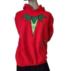 Bronner's Christmas Elf Hoodie Unisex Size L Red Souvenir Sweatshirt
